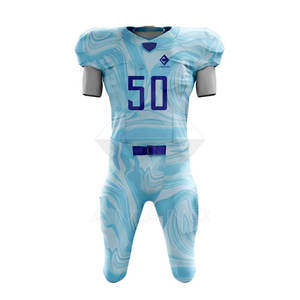 Uniforme de football américain pour hommes personnalisable, manches courtes, 100% polyester, design respirant - Prix d'usine en stock ! Toutes les saisons - Product Image 1