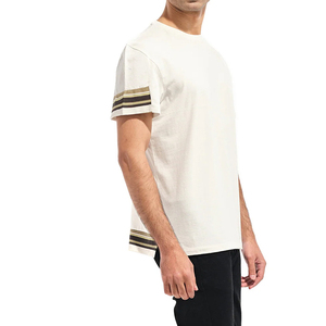 Top Design personnalisé T-Shirt homme haute qualité poids lourd 100% coton uni tricoté tissu imprimé brodé T-Shirt blanc - Product Image 5