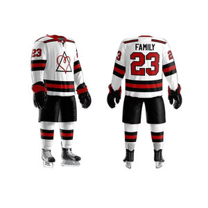 El último diseño transpirable uniforme de hockey sobre hielo OEM personalizable ropa deportiva sublimación Logo nombre del equipo impresión Venta caliente - Product Image 4