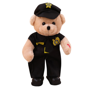 Police Bear Interactive Musical Bear Customization Logo Plush Toys <strong>Teddy</strong> Bear Stuffed Animal - Product Image 1