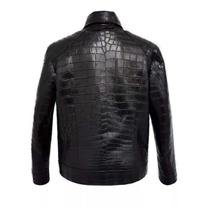 Veste en cuir PU noir gaufré pour homme Fit For Life avec doublure en fausse fourrure, col montant, fermeture éclair, style motard, manteau d'hiver - Product Image 3