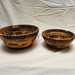 Bol à salade et de service en bois d'acacia écologique de haute qualité, style ferme, taille personnalisée, ustensiles de cuisine, vente en gros, disponible au Vietnam - Product Image 4