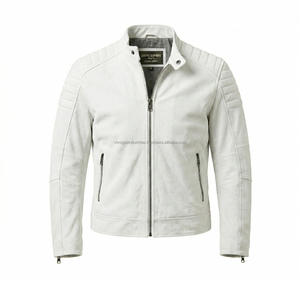 Nouvelle veste bomber vintage slim fit en cuir véritable pour homme, style streetwear décontracté, avec fermeture éclair frontale, en daim OEM - Product Image 1