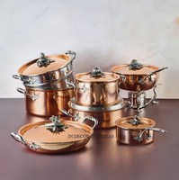Nouveau meilleur vendeur cuivre et acier inoxydable fait martelé Texture Ruffoni ustensiles de cuisine casserole et casserole ensemble d'ustensiles de cuisine fournitures