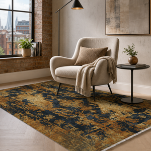 Netline Home Georgian Patina Charcoal Black Vintage <b>Washable</b> <b>Rug</b> - Product Image 4
