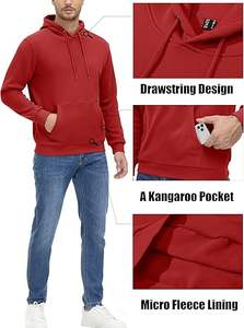 Sweats à capuche athlétiques pour hommes Sherpa Fleece Lined Workout Pullover Winter Warm Thicken Sweatshirt - Product Image 4