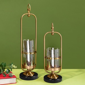 Juego de portavelas de Metal de alta calidad con estilo moderno de-2 y linternas para decoración del hogar Decoración de Navidad y oficina - Product Image 1