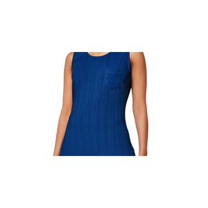 Robe Leota Hilary Gala bleue en tricot côtelé varié, coupe fourreau décontractée, silhouette trapèze, taille simple petite pour l'automne/hiver - Product Image 2