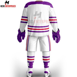 Uniformes de hockey sobre hielo con logotipo personalizado de alta calidad de LICRA/algodón, conjuntos de uniformes de hockey sobre hielo, ropa informal deportiva con nombre de equipo personalizado - Product Image 6