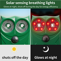Répulsif solaire pour animaux avec capteur PIR intelligent, ondes ultrasonores variables et lumières LED respirantes pour la protection des jardins et des cours