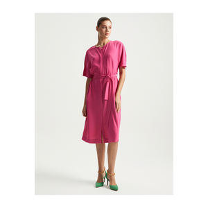 Vestido Midi de Algodón con Cinturón BGN TRUVACARD, Talla Turquía, Modelo S23D219 - Product Image 1