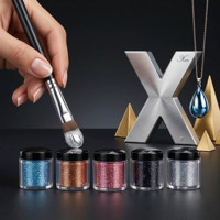 LEQU Happy And Fun Poudre Pigmentée Effet Miroir Magique Super Brillante 10 Couleurs pour Nail Art & Artisanat en Résine
