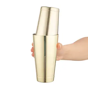 Shaker à cocktails en acier inoxydable plaqué or de 24 oz en vrac, mélangeur de boissons pour barman, pour cocktails, mocktails et accessoires de bar - Product Image 2