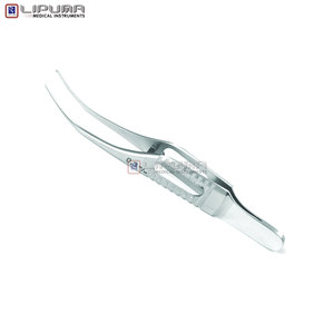 Pinzas Gill Iris de 0.3mm, Pinzas Gill Iris Curvas de 7.5cm con Dientes Verticales 1x2, Instrumentos Médicos Microquirúrgicos Oftálmicos - Product Image 6
