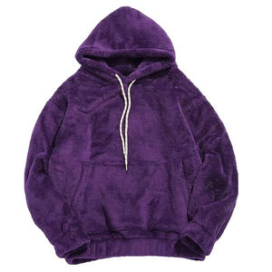 <b>Men's</b> 100% Cotton <b>Sherpa</b> <b>Hoodie</b> Winter Outerwear with Half Zipper Closure Hot Sale Warm Thick Streetwear Style - Product Image 1