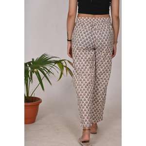 Cotton Block Print Pajamas for <b>Women</b> Floral Printed Sleepwear <b>Trousers</b> with Elastic Waist <b>Lightweight</b> & Comfy Fit Regular Size - Product Image 6