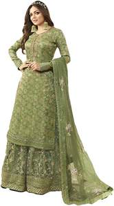 Recién llegado, Colección lista para usar, ropa étnica india pakistaní, ropa de boda, traje Salwar estilo Sharara para mujer - Product Image 4