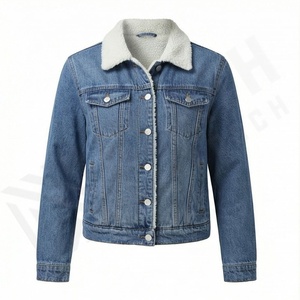 Vestes en jean matelassées en coton tricoté respirant pour femmes grande taille de qualité supérieure, élégantes, tendance, couleur personnalisée - Product Image 1