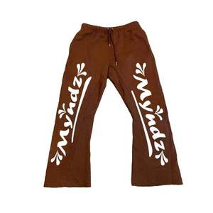 High Quality Vintage Acid Wash <b>Flare</b> Sweatpants for Men 100% Cotton Track <b>Leggings</b> Drawstring Closure Stylish Streetwear Winter - Product Image 4