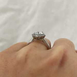 2.70tcw Round Lab <b>Diamond</b> Vintage Halo Engagement <b>Ring</b> IGI Certified DEF VVSVS <b>Diamond</b> <b>Rings</b> - Product Image 2