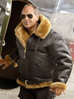 Veste en cuir décontractée pour homme B3 Shearling Flying Bomber Aviator R.A.F Vol en peau de mouton Fashion Winter Sherpa Warm Fur Jacket OEM