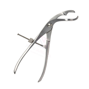 Pinces chirurgicales pour maintenir les os, 145 mm, acier inoxydable, courbées, avec vis de verrouillage réglable, filetage de fixation de 3 mm - Product Image 6