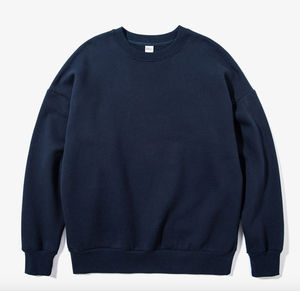 เสื้อสเวตเชิ้ตคอกลมโอเวอร์ไซส์ผ้าฝ้ายแท้ 100% พิมพ์โลโก้ตามสั่งสำหรับผู้ชาย ขายส่ง คุณภาพสูง ผลิตแบบ OEM - Product Image 2