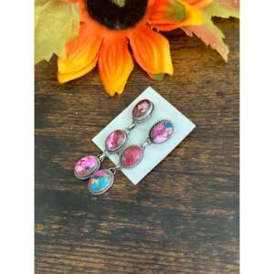 Boucles d'oreilles pendantes Freda Martinez en argent sterling et turquoise Mohave - Product Image 3