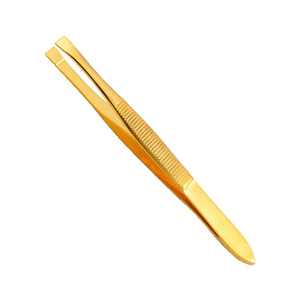 Pince à épiler pour femmes en acier inoxydable à pointe oblique pour le filetage des sourcils pour l'épilation du visage pince à épiler faite à la main inclinée - Product Image 6