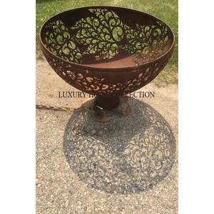 Outdoor decorative metal <b>fire</b> <b>pit</b> with intricate cutout designs for mesmerizing <b>fire</b> glow and stylish backyard ambiance - Product Image 5