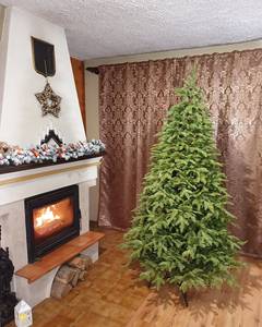 Sapin de Noël artificiel floqué de haute qualité avec lumières LED, fonctionnant sur piles, personnalisable, réutilisable, décoration intérieure pour les fêtes - Product Image 2