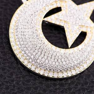 La mejor calidad 925 plata esterlina VVS Moissanite diamante colgante elegante media luna Hip Hop joyería para fiestas - Product Image 2