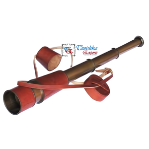 21 Inch Vintage Brass Plated Telescope with Leather Wrap & Carry Case Handmade Nautical Spyglass <b>for</b> Decor Gifts Collectible - Product Image 1