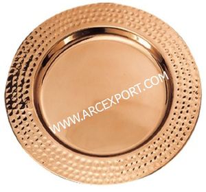 Chargeur de mariage le plus vendu assiette de service en métal brillant poli assiette de présentation plateau de service de nourriture de mariage de table sous assiette - Product Image 5