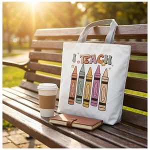 Sac fourre-tout en toile à motif de crayons pour l'appréciation des enseignants, sac à bandoulière réutilisable pour le shopping, cadeau amusant pour la salle de classe, usage quotidien, 27x37cm - Product Image 3
