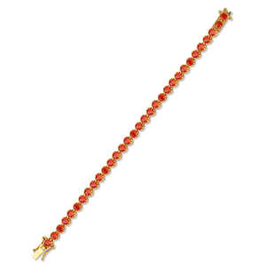 Fire <b>Opal</b> Zirconia Line <b>Bracelet</b> - Product Image 4