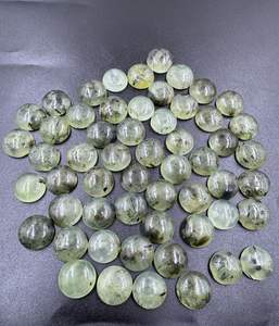 พลอยเพรไนต์ทรงหลวมสีเขียวธรรมชาติขนาด14มม. สำหรับทำเครื่องประดับอัญมณีขายส่ง - Product Image 1