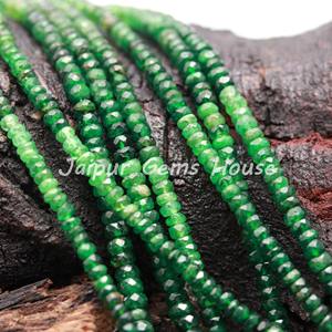 Nouvelle tendance perles de pierre de Tsavorite naturelles ombragées à facettes Rondelle forme 3mm perles en vrac collier Bracelet fabrication de bijoux - Product Image 1