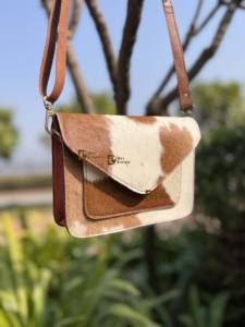 Sac à bandoulière en cuir de vachette véritable, vente chaude, nouvelle arrivée, élégant, sac à main en fourrure, fourrure de vache, bohème, sac multi-usages pour femmes - Product Image 3