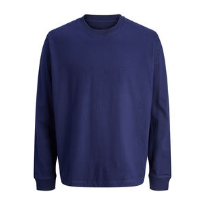 Men's Custom Logo <b>Tshirts</b> Plain Streetwear Oversized Rib Crewneck Heavyweight Cotton Tee Shirt Wholesale <b>Long</b> Sleeve Customized - Product Image 1