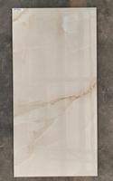 Carreaux de sol en porcelaine haute brillance 600x1200mm, style moderne et luxueux, Aesenia Onyx Beige avec texture imitation marbre