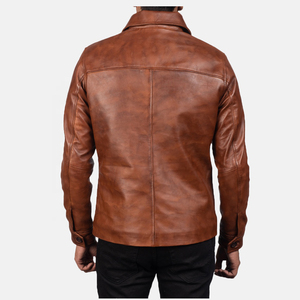 Best Selling Men's Leather <b>Jacket</b> Stand Collar Front Logo Eco-Friendly <b>Heated</b> Waterproof Breathable Winter High Street Style New - Product Image 4