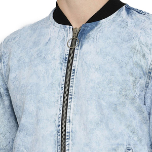 Acid Washed Men's Full Zipper <b>Denim</b> Jeans <b>Jacket</b> Personalized Logo Print Distress Embroidery <b>Denim</b> Jean <b>Jacket</b> Men - Product Image 2