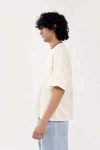 T-shirt pour homme de haute qualité imprimé à l'écran, coupe ample, 100% coton, épaules tombantes, prix bas, OEM - Product Image 4