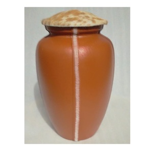 Urna de Cremación de Metal Hecha a Mano con Diseño Atractivo, Urna para Cenizas Humanas para Suministros Funerarios, Urna de Cremación con Textura de Cuero - Product Image 2