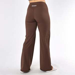 Pantalones de yoga acampanados de talle alto con malla transpirable hasta el tobillo para mujer - Product Image 4