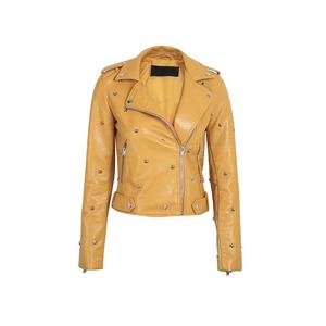 Chaqueta de motociclista de piel sintética para mujer con costuras detalladas con forro suave frontal y estilo callejero de moda genuino - Product Image 6