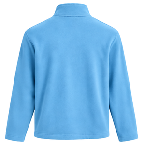 Half Zip <b>Micro</b> <b>Fleeces</b> Sky Blue Textured <b>Fleece</b> Pullover Long Sleeve Stand Collar Casual Sweatshirt Wholesale Clothing <b>Mens</b> Tops - Product Image 2