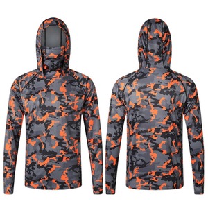 Sudadera con capucha de pesca de rendimiento transpirable para hombre con logotipo personalizado UPF 50 protección solar Camo camisa de pesca de manga larga con capucha de secado rápido - Product Image 2