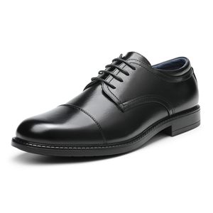Bruno Marc Chaussures habillées à lacets pour homme, style Brogues Derby, confortables, tige en PU uni, semelle extérieure en caoutchouc, printemps-été, taille 11, noir - Product Image 1